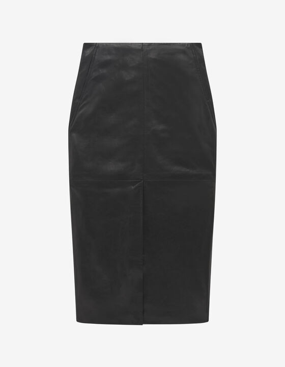 LEATHER MIDI SKIRT