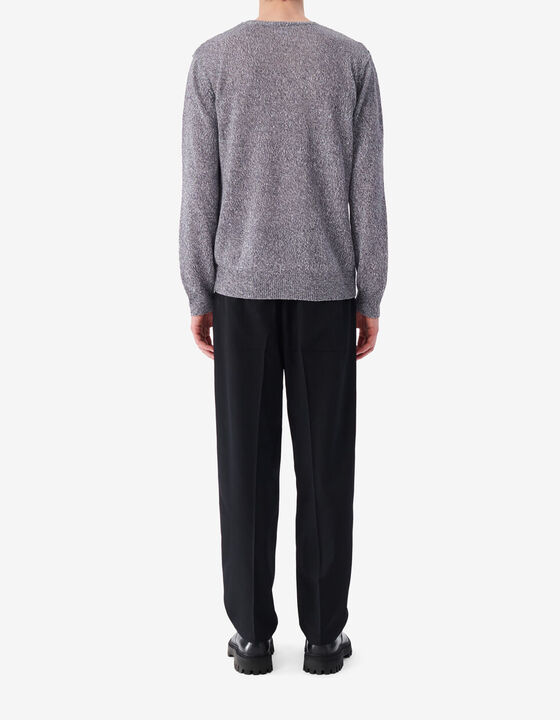 PULL COL ROND EN LIN M&Eacute;LANG&Eacute;