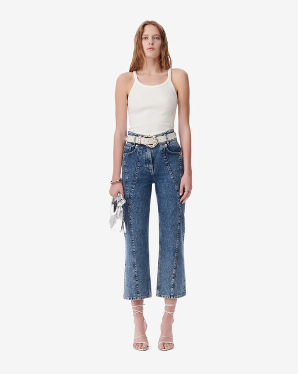 HANIFI CROPPED CUT-OUT JEANS