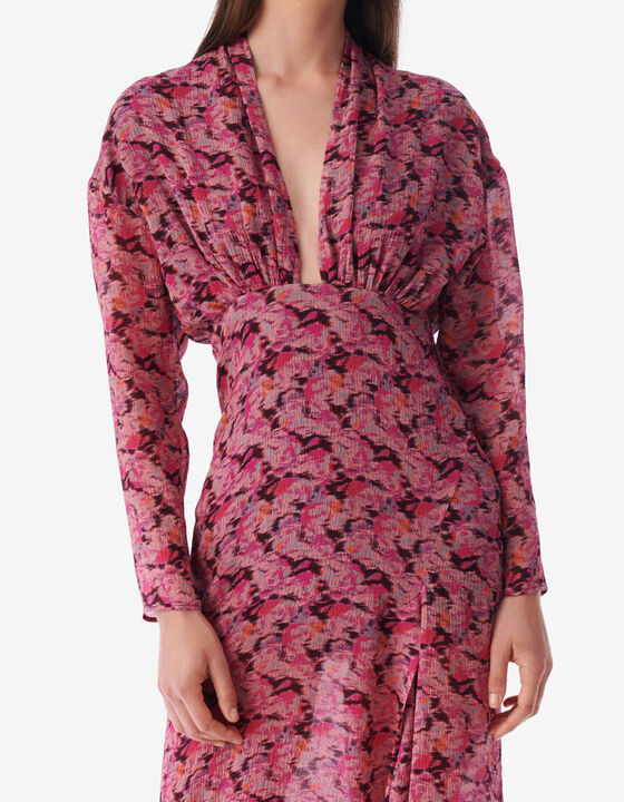 ROBE LONGUE IMPRIM&Eacute;E COL V
