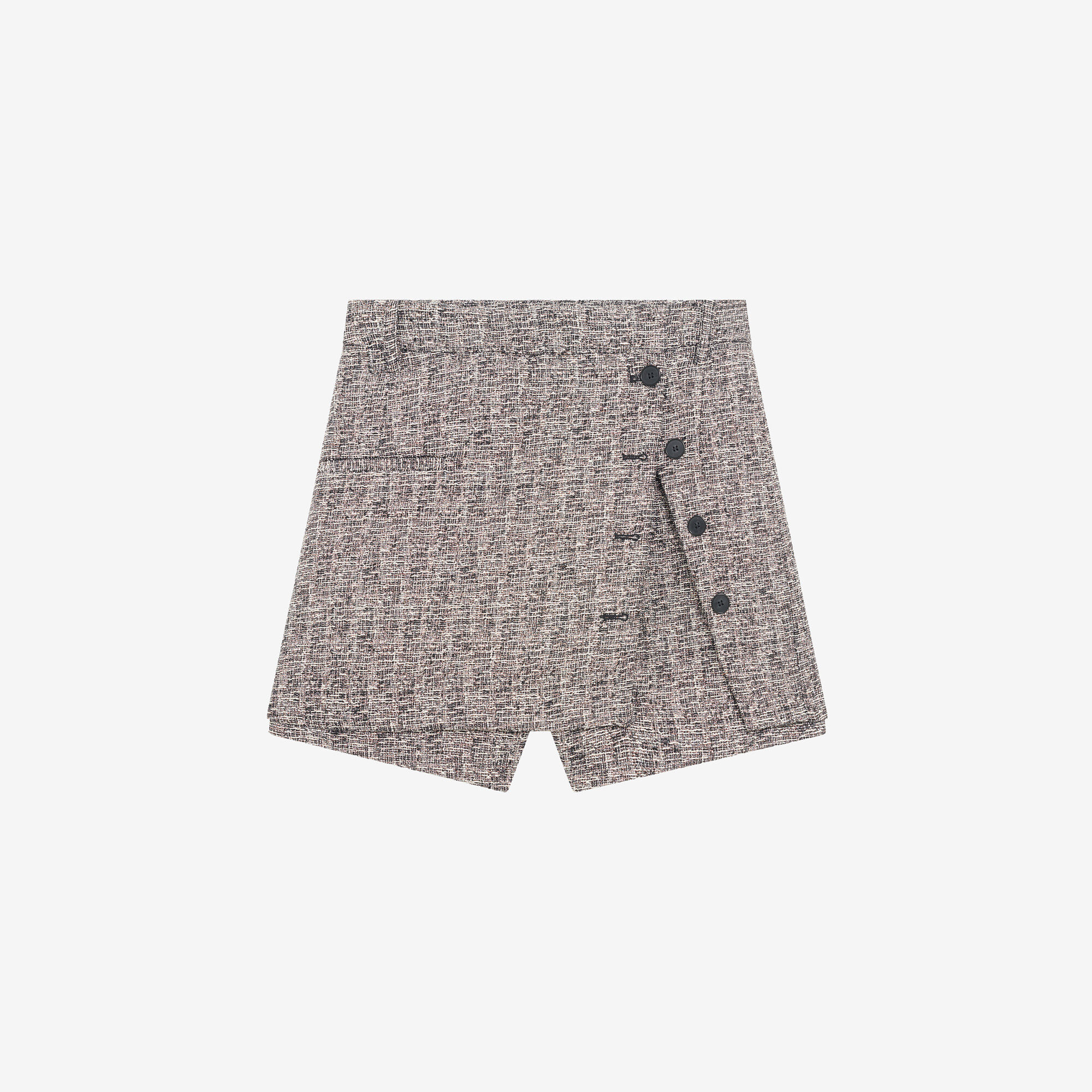 SEREN women gray iridescent tweed skirt-shorts | IRO