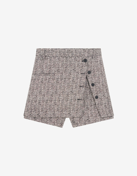 IRIDESCENT TWEED SKIRT-SHORTS