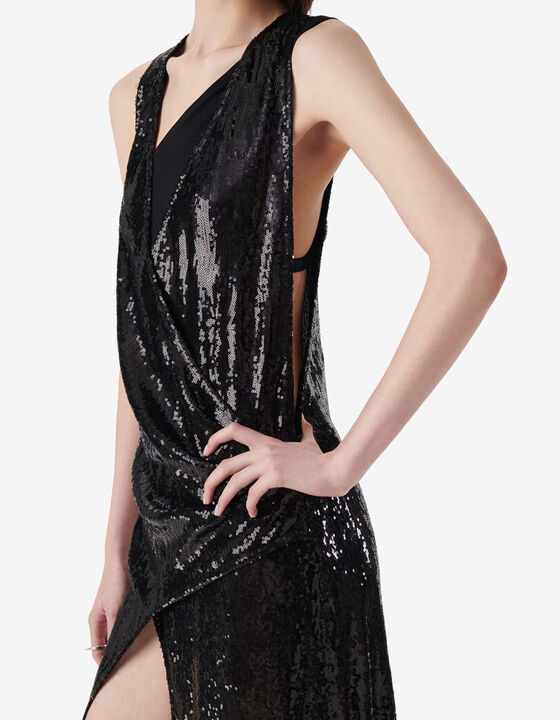 LONG SEQUINED DRESS