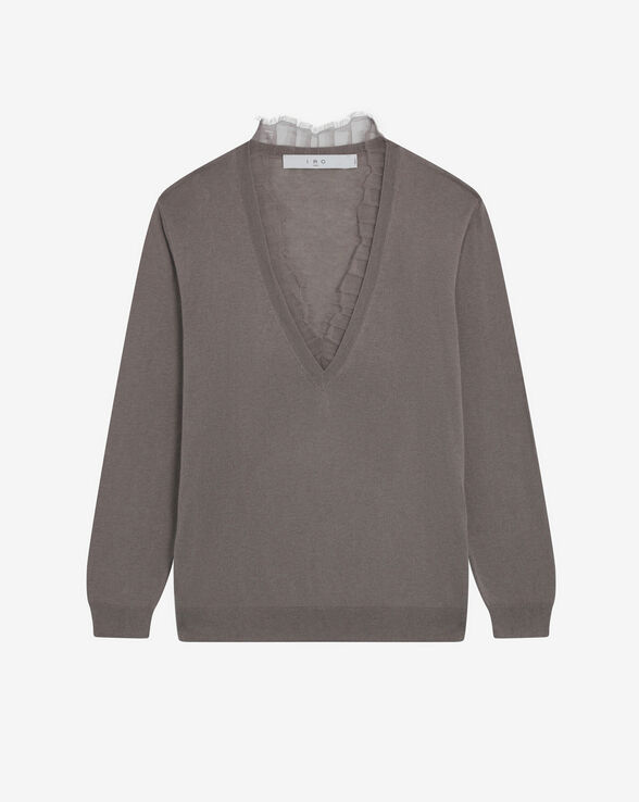 JAYDEN LACE V-NECK SWEATER