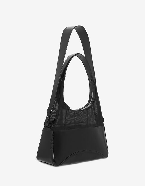 DUAL-MATERIAL HOBO BAG