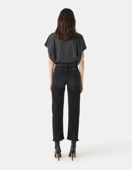 FADED HIGH-WAISTED JEANS