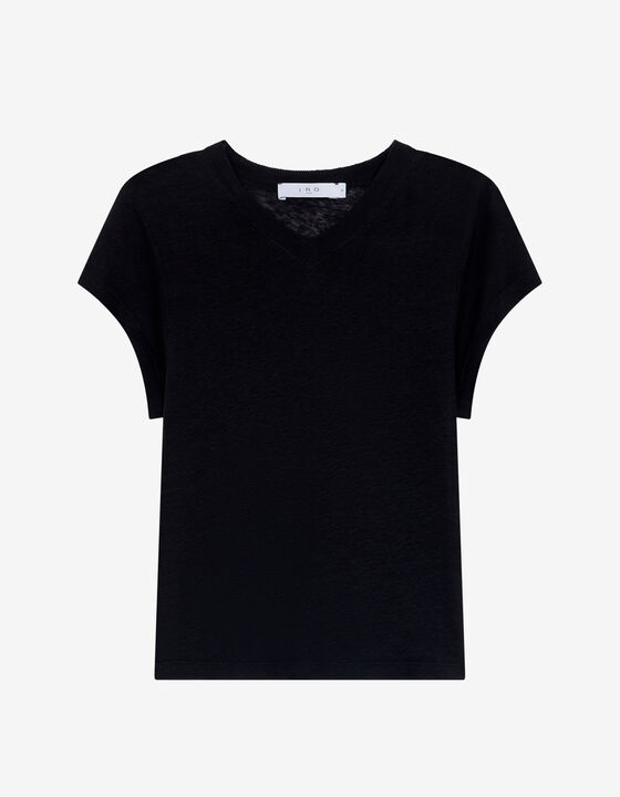 LINEN V-NECK T-SHIRT