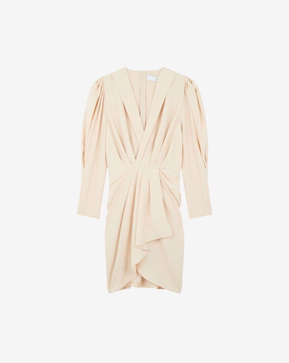 KALEA SHORT PLEATED V-NECK DRESS