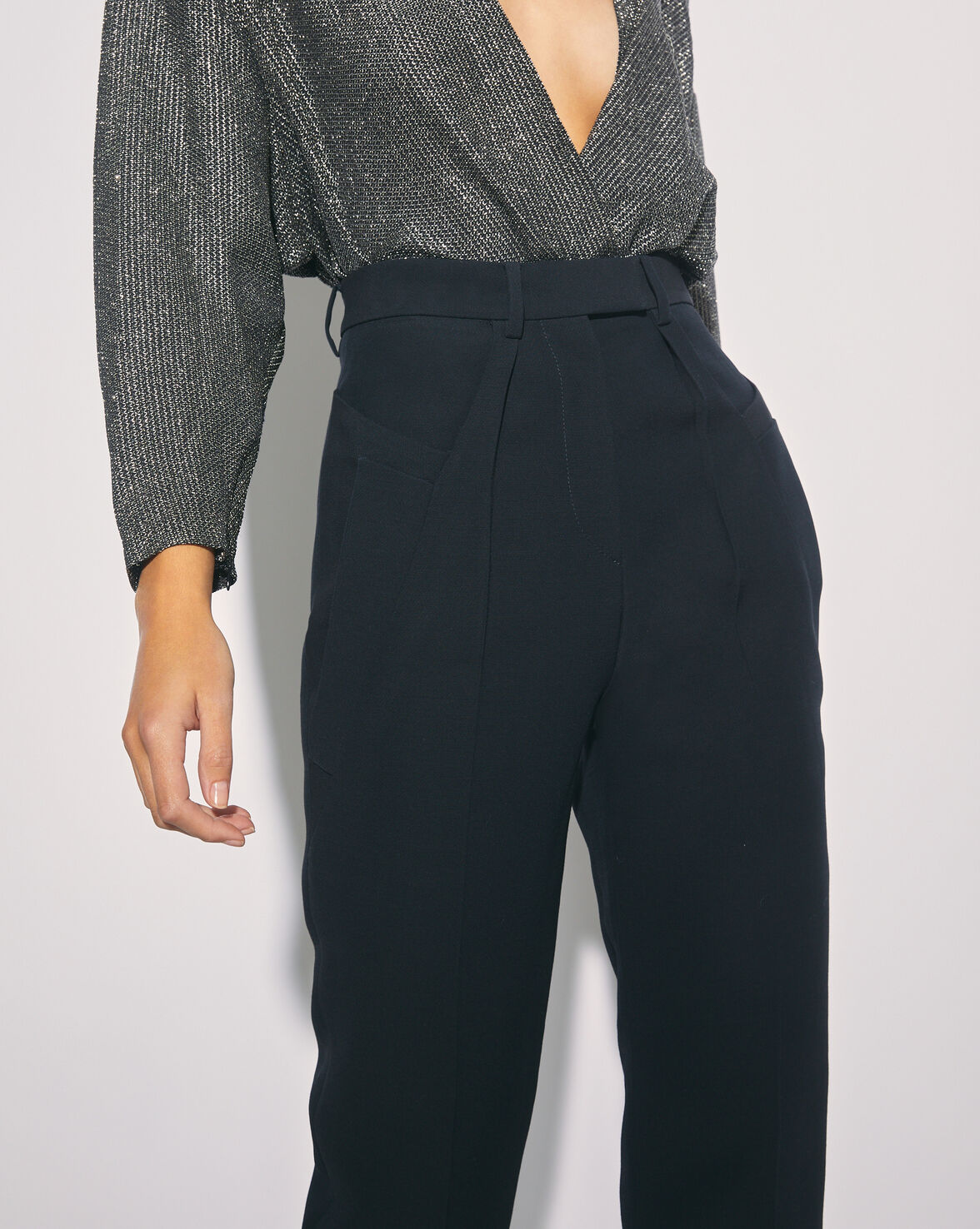 STOFF HIGH WAIST WOOL TROUSERS image number null