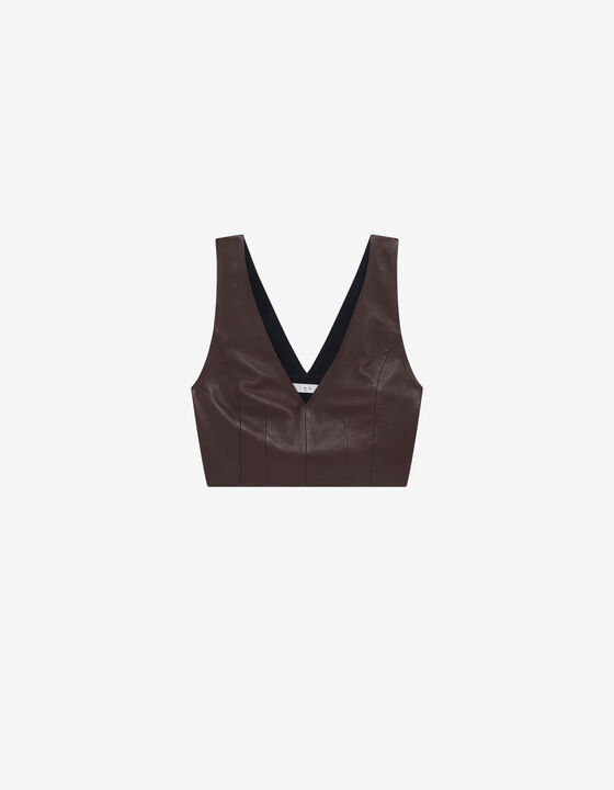 LEATHER CROP TOP
