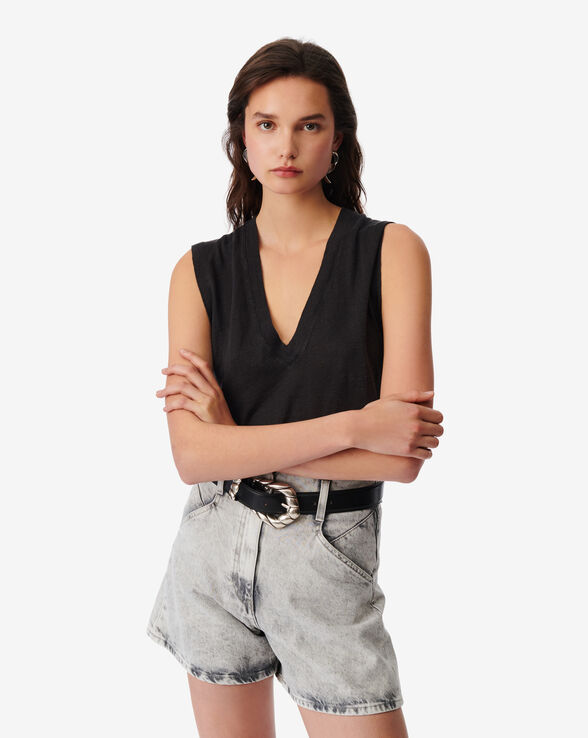 CELSIO LINEN V-NECK TANK TOP