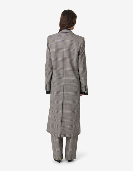LONG CHECKED COAT