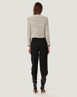 LEDISI COLLARLESS OPEN KNIT JACKET  image number null