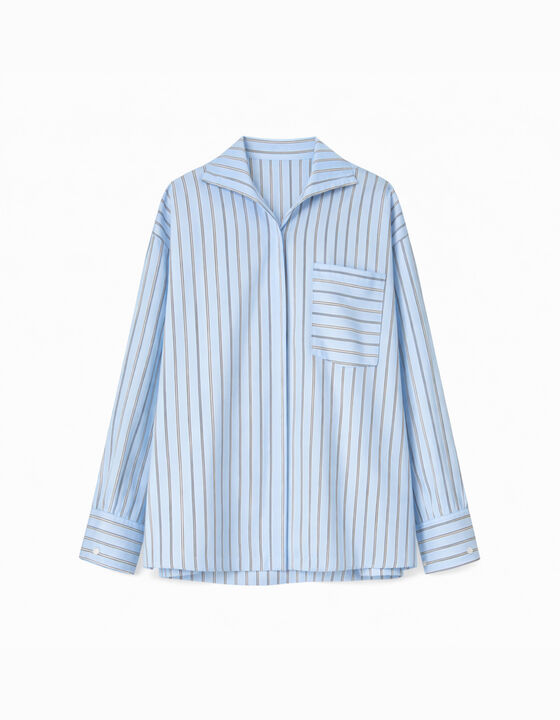 STRIPED SHIRT WITH SAILOR COLLAR