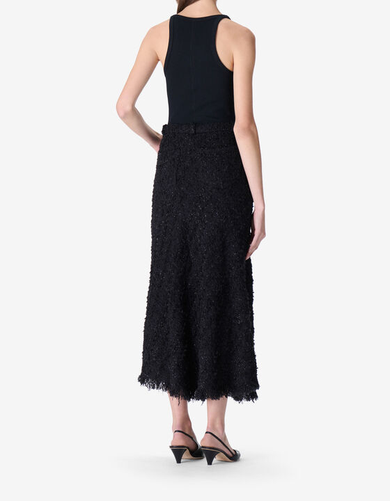 JUPE MI-LONGUE EN TWEED
