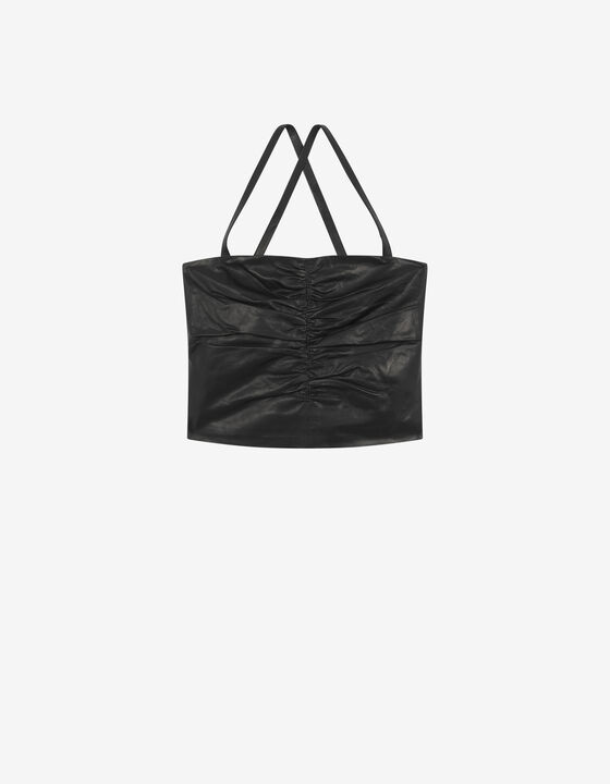 LORIAE LEATHER BUSTIER TOP