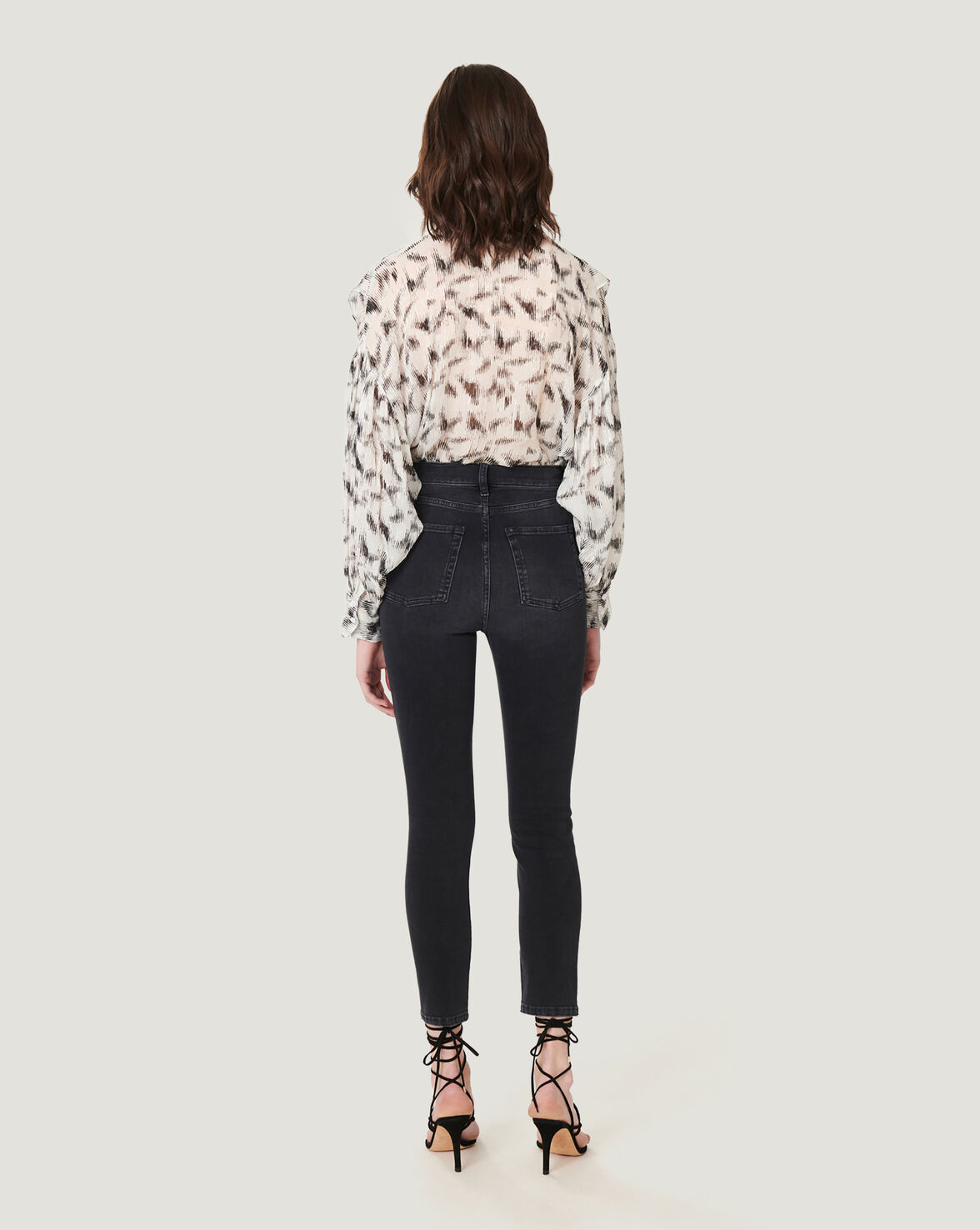 ALLONE SKINNY HIGH WAIST WASHED JEANS image number null