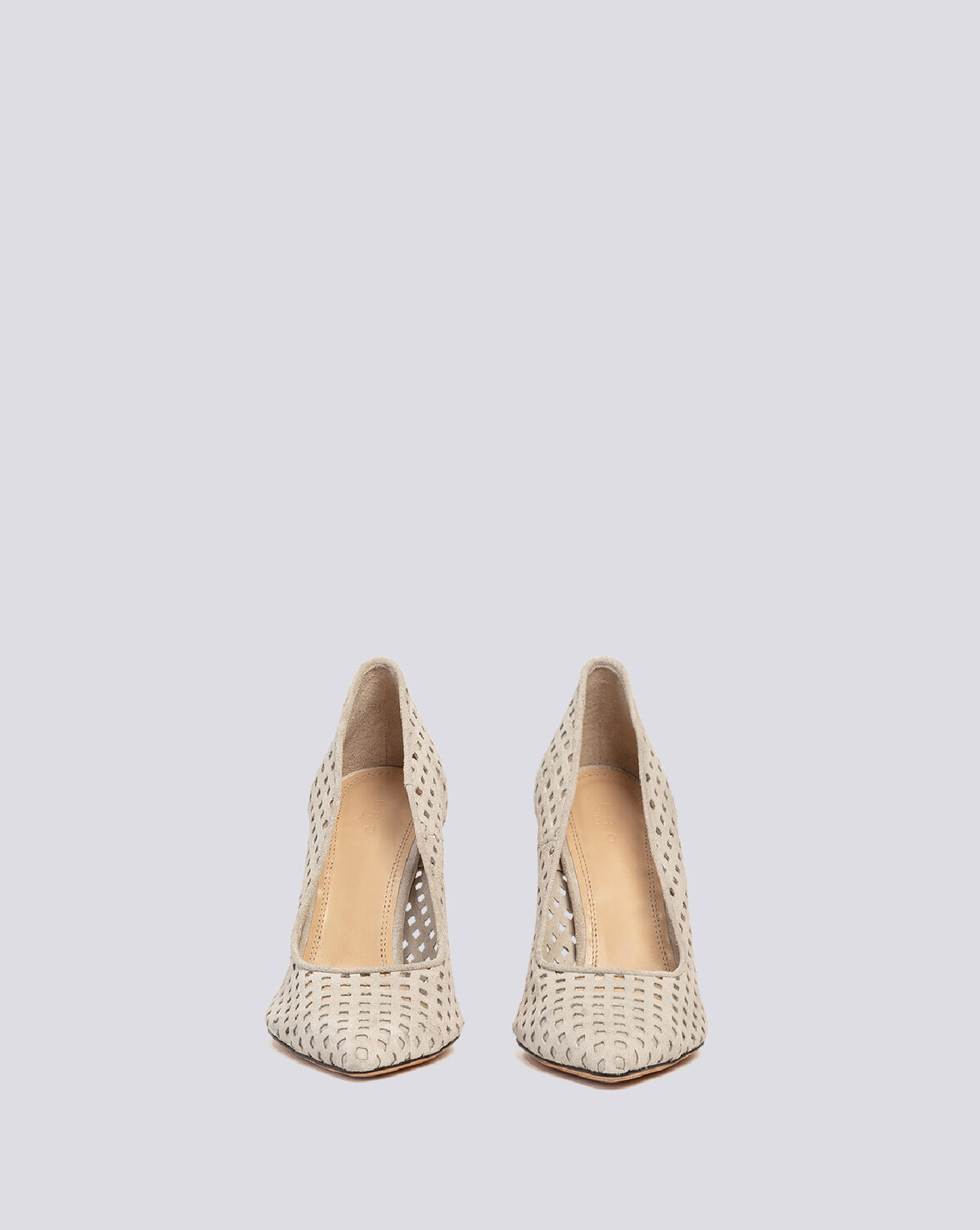 LARSON PERFORATED SUEDE POINTED PUMPS image number null