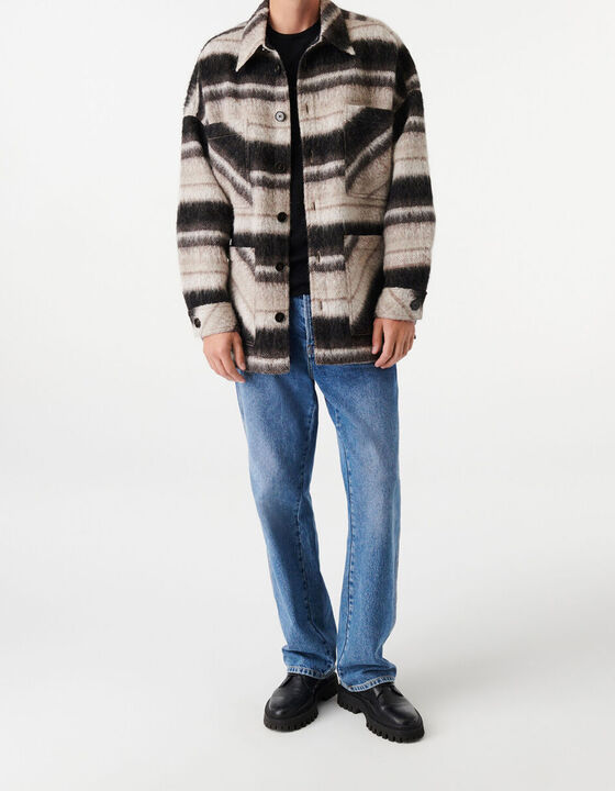 STRIPED WOOL OVERSHIRT