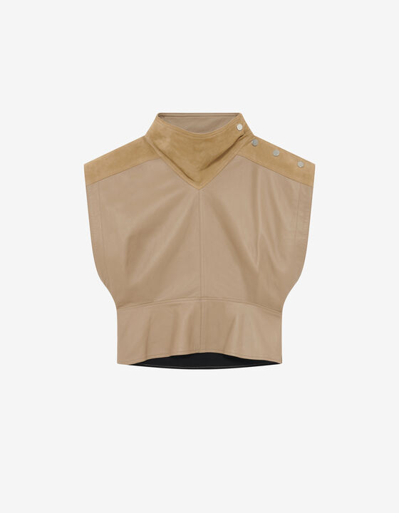 TOP ASYM&Eacute;TRIQUE EN CUIR