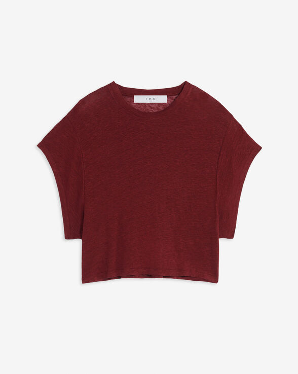 OSTER LINEN T-SHIRT WITH ROUND COLLAR