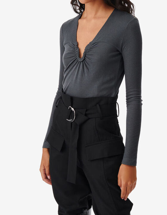 GATHERED LONG SLEEVE TOP