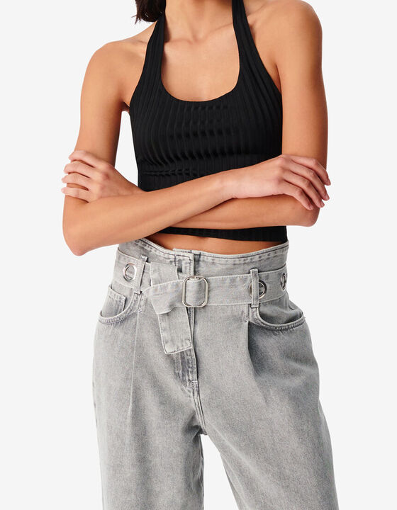 RIBBED OPEN BACK CROP TOP