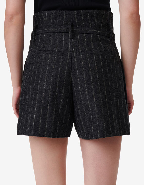 SHORT CEINTUR&Eacute; &Agrave; RAYURES