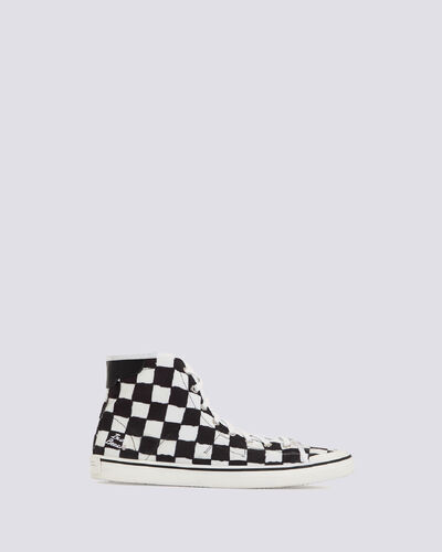 Iro Cahill Lace Up Checkered Sneakers In Black/white