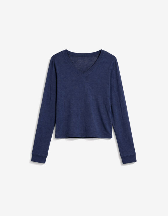 LINEN V-NECK T-SHIRT