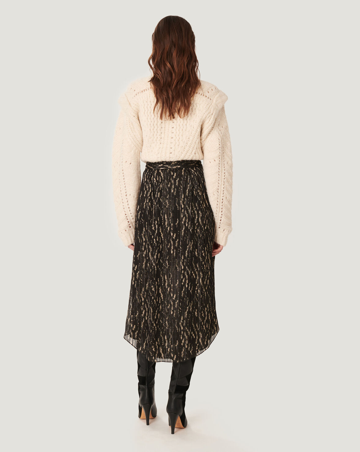 ARZU METALLIC HIGH LOW SKIRT image number null