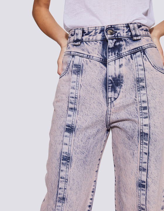MOJO HIGH WAIST ACID WASHED JEANS