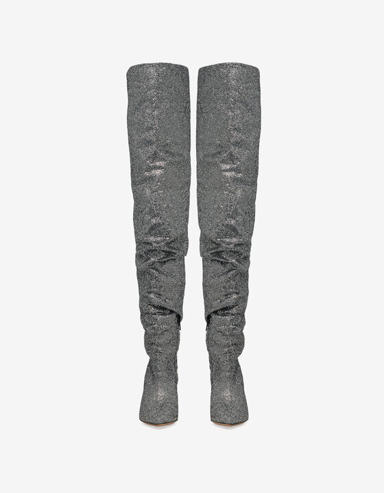 GLITTER THIGH-HIGH BOOTS