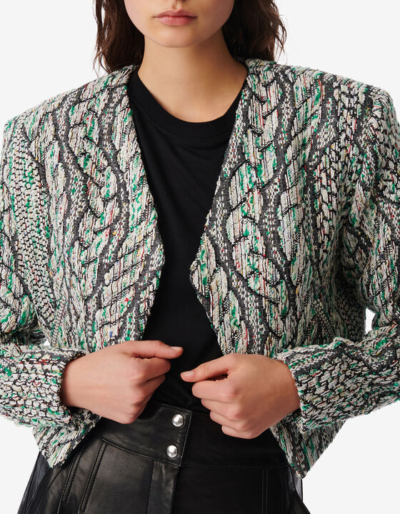 TWEED JACKET WITH SHOULDER PADS