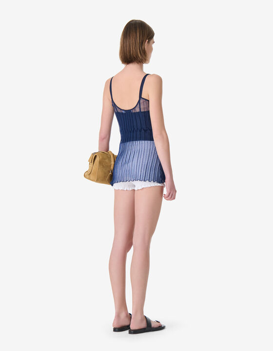 OPENWORK KNIT STRAP TOP