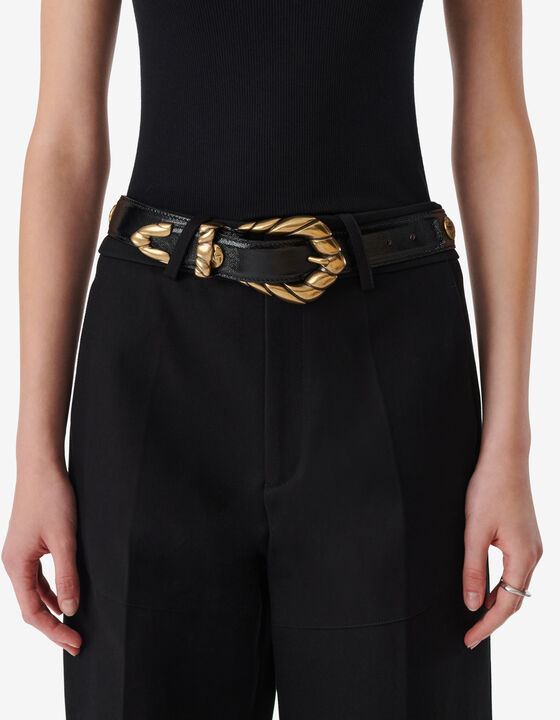 EMBELLA CABOCHO LEATHER BELT