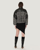 LEEMAN TWEED PATENT LEATHER JACKET  image number null