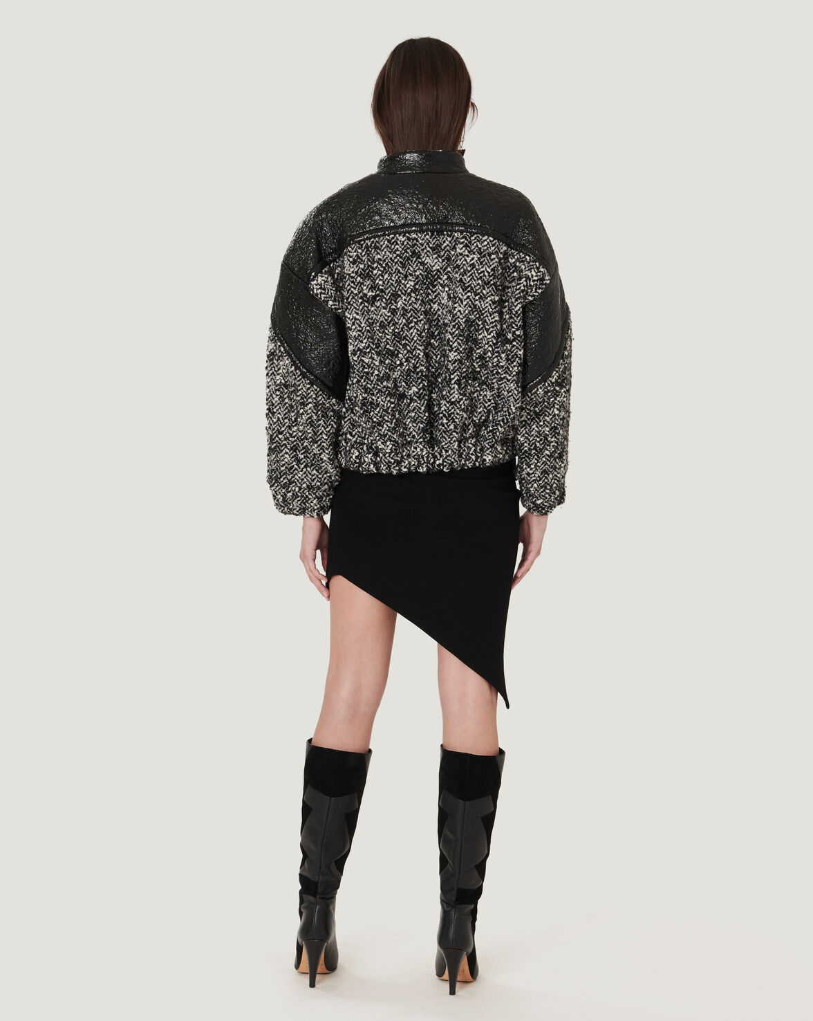 LEEMAN TWEED PATENT LEATHER JACKET image number null