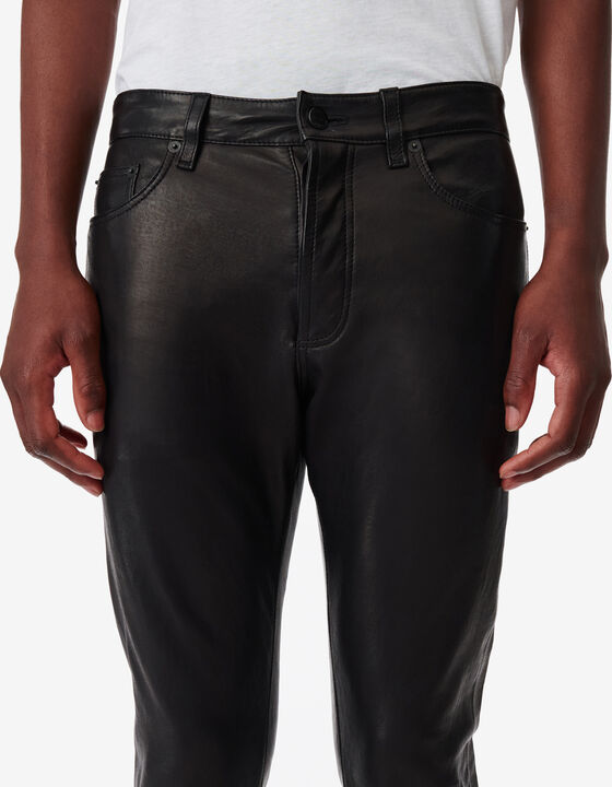 SLIM-FIT LEATHER PANTS