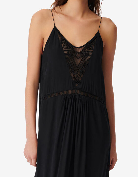 LONG DRESS WITH BEADED EMBROIDERY