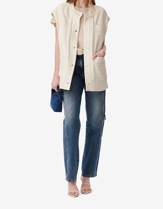 SLEEVELESS TWEED OVERSHIRT