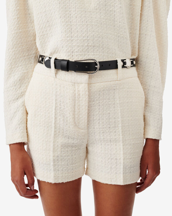 TANY THIN LEATHER BELT WITH YOKES