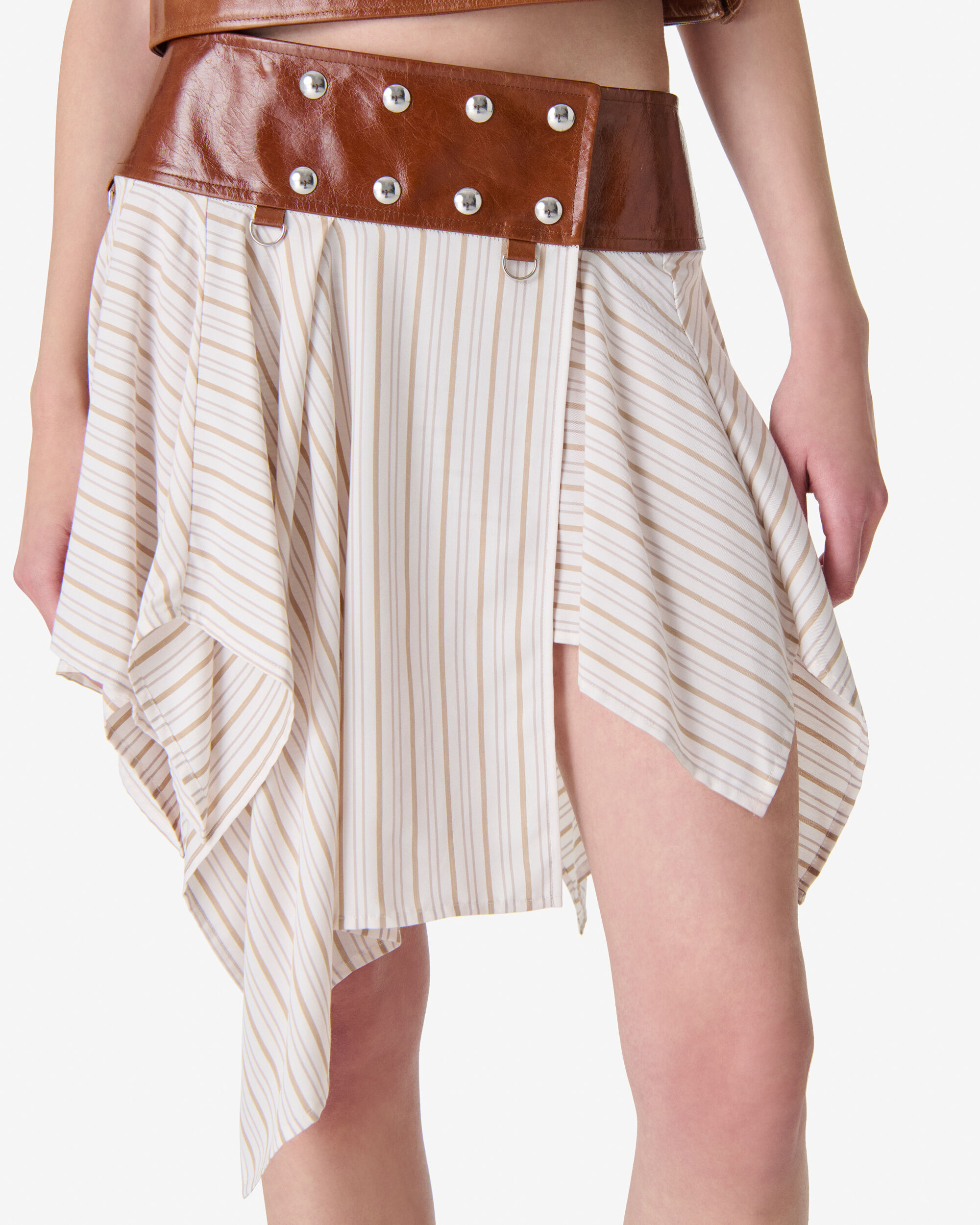 UMBY women white and red asymmetrical striped skirt | IRO
