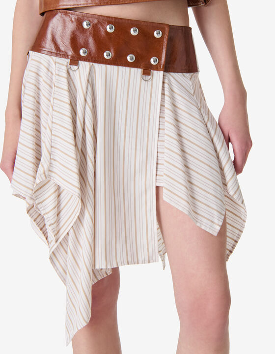 JUPE ASYM&Eacute;TRIQUE &Agrave; RAYURES