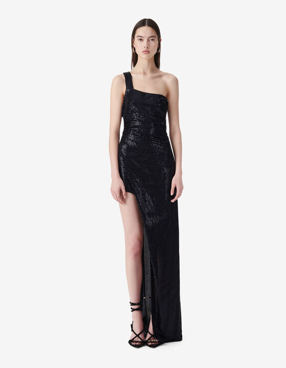 ASYMMETRICAL SEQUIN DRESS
