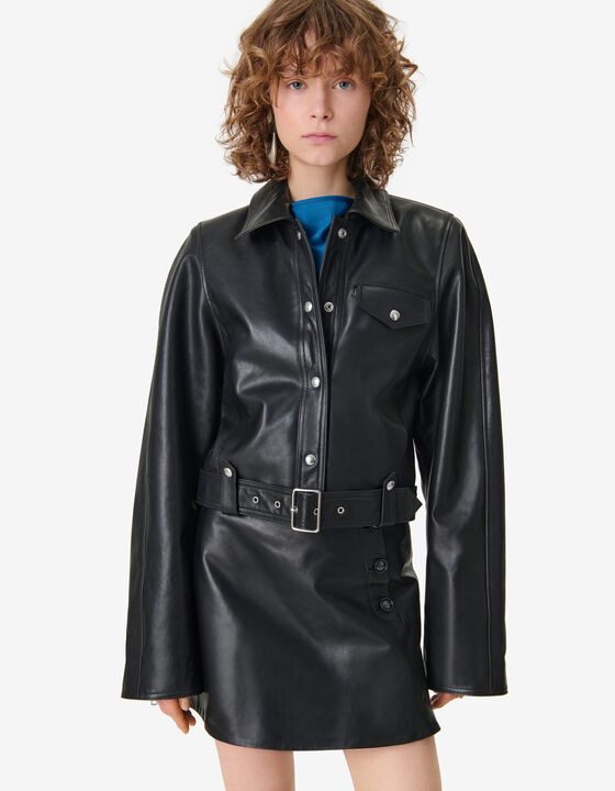 VESTE BOXY EN CUIR