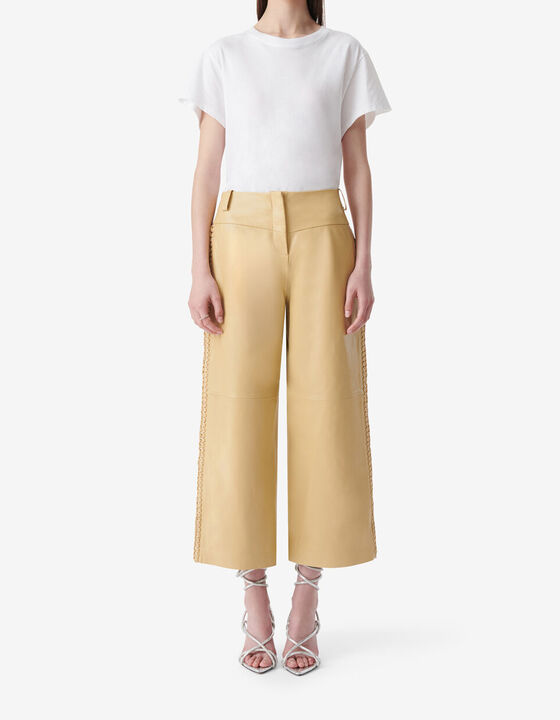 BRAIDED LEATHER PANTS