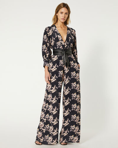 Iro Mexi Floral Print Wide-leg Jumpsuit In Black