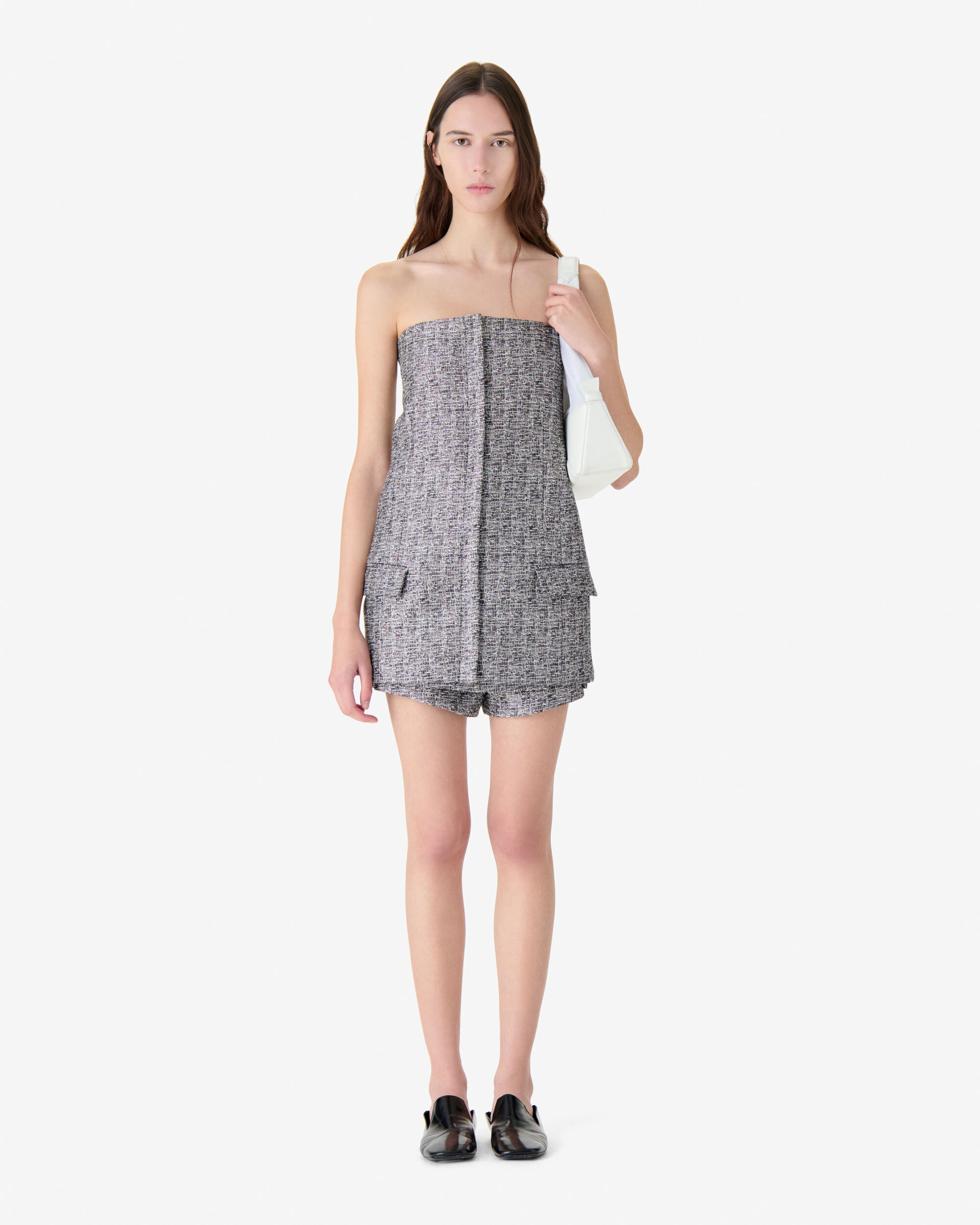 SAPH women gray iridescent tweed bustier | IRO