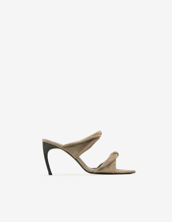 TWISTY SUEDE HEELED SANDALS